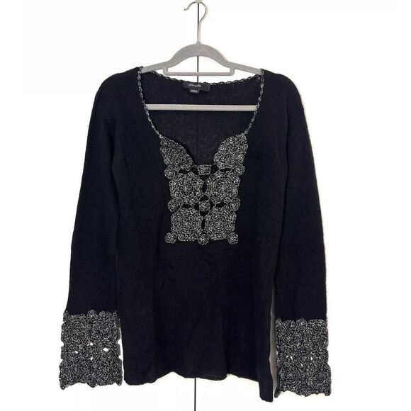 Christopher Fischer Sweaters - Christopher Fischer Cashmere Sweater Women’s S Black Whimsigoth Witchy Knit
